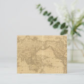 Alte Weltkarte Postkarte (Stehend Vorderseite)