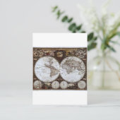 Alte Weltkarte Postkarte (Stehend Vorderseite)