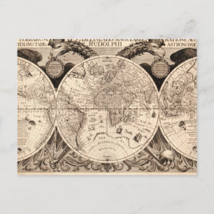 Alte Weltkarte Postkarte