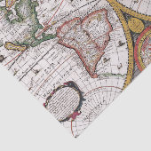 Alte Weltkarte Seidenpapier (Ausschnitt)