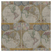 Alte Weltkarte Stoff (Nahaufnahme)