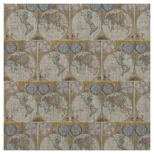 Alte Weltkarte Stoff (Muster)