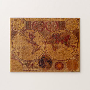 Alte Weltkarte Vintage-Kunstpuzzle Puzzle