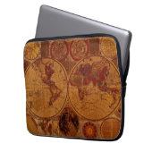Alte Weltkarte Vintager Laptop-Sieb Laptopschutzhülle (Vorderseite Links)