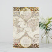 Alte Weltkarte von Frederick de Wit, c. 1680 Briefpapier (Stehend Vorderseite)