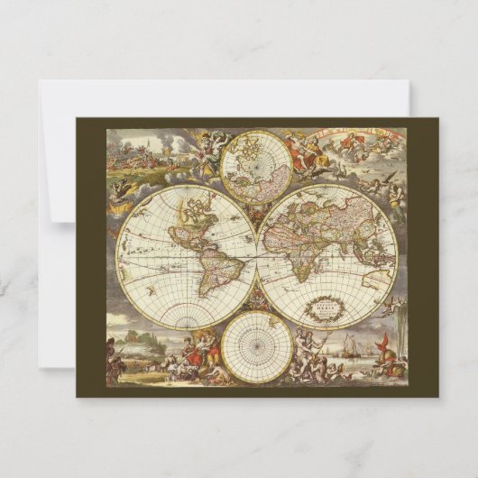 Alte Weltkarte von Frederick de Wit, c. 1680 Einladung (Vorderseite)