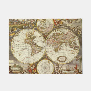 Alte Weltkarte von Frederick de Wit, c. 1680 Fußmatte