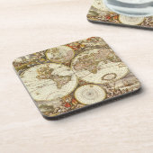 Alte Weltkarte von Frederick de Wit, c. 1680 Getränkeuntersetzer (Linke Seite)