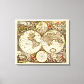 Alte Weltkarte von Frederick de Wit, c. 1680 Leinwanddruck (Vorderseite)