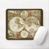 Alte Weltkarte von Frederick de Wit, c. 1680 Mousepad (Mit Mouse)