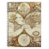 Alte Weltkarte von Frederick de Wit, c. 1680 Notizblock (Vorderseite)