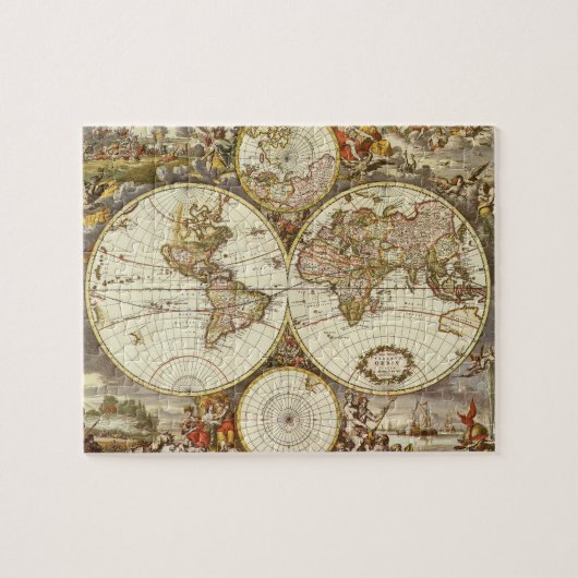 Alte Weltkarte von Frederick de Wit, c. 1680 Puzzle (Horizontal)
