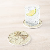 Alte Weltkarte von Frederick de Wit, c. 1680 Sandstein Untersetzer (Seite)