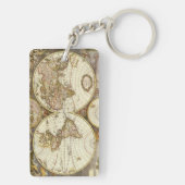 Alte Weltkarte von Frederick de Wit, c. 1680 Schlüsselanhänger (Rückseite)