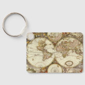 Alte Weltkarte von Frederick de Wit, c. 1680 Schlüsselanhänger (Rückseite)