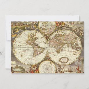 Alte Weltkarte von Frederick de Wit, ca. 1680