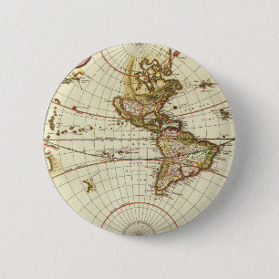Alte Weltkarte von Frederick de Wit, ca. 1680 Button