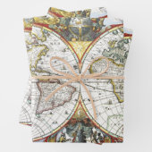 Alte Weltkarte von Hendrik Hondius, 1630 Geschenkpapier Set (Beispiel)