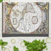 Alte Weltkarte von Hendrik Hondius, 1630 Geschirrtuch (Gefaltet)