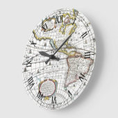 Alte Weltkarte von Hendrik Hondius, 1630 Große Wanduhr (Winkel)