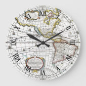 Alte Weltkarte von Hendrik Hondius, 1630 Große Wanduhr (Vorderseite)