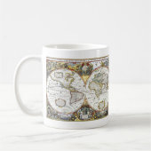 Alte Weltkarte von Hendrik Hondius, 1630 Kaffeetasse (Links)