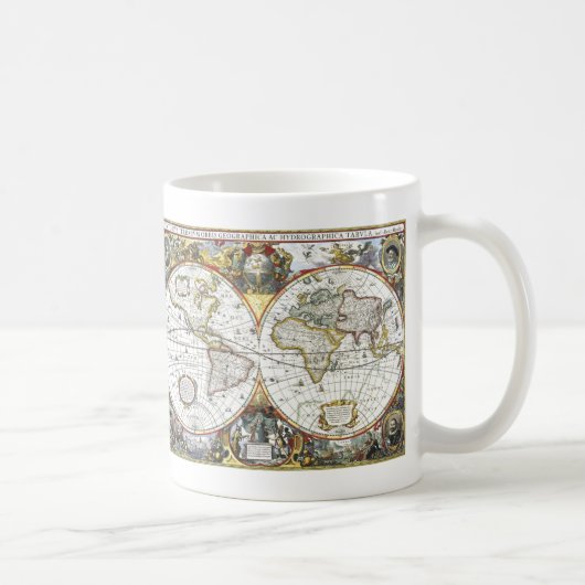 Alte Weltkarte von Hendrik Hondius, 1630 Kaffeetasse (Rechts)