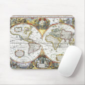 Alte Weltkarte von Hendrik Hondius, 1630 Mousepad (Mit Mouse)