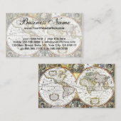 Alte Weltkarte von Hendrik Hondius, 1630 Visitenkarte (Vorne/Hinten)