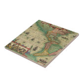 Alte Weltkarte von Hondius für Amerika Fliese (Seite)