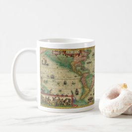 Alte Weltkarte von Hondius für Amerika Kaffeetasse