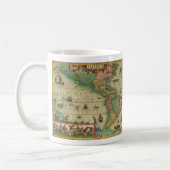 Alte Weltkarte von Hondius für Amerika Kaffeetasse (Links)