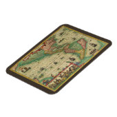 Alte Weltkarte von Hondius für Amerika Magnet (Linke Seite)