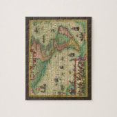Alte Weltkarte von Hondius für Amerika Puzzle (Vertikal)