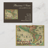 Alte Weltkarte von Hondius für Amerika Visitenkarte (Vorne/Hinten)