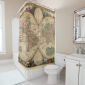 Alte Weltkarte von Nicolaas Visscher Duschvorhang (Beispiel)