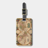 Alte Weltkarte von Nicolaas Visscher Gepäckanhänger (Vorderseite vertikal)