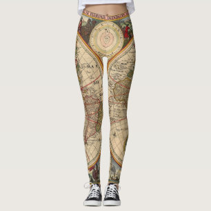 Alte Weltkarte von Nicolaas Visscher Leggings
