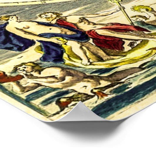 Alte Weltkarte von Nicolaes Visscher Poster (Ecke)