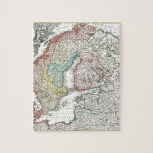 Alte Weltkarte von Nordeuropa Puzzle
