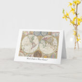 Alte Weltkarten-ab 1794 - viel Glück in Ihren Karte (Gelbe Blume)