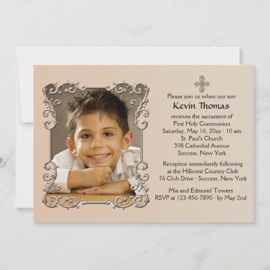 Alte Weltrahmen-Foto-Einladung Einladung (Vorderseite)