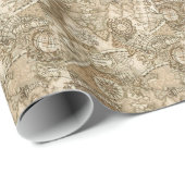 Alte Welts-Karte Geschenkpapier (Rolleneckpunkt)