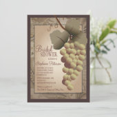 Alte Welttoskanisches Weinstock-Wein-Brautparty Einladung (Stehend Vorderseite)