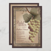 Alte Welttoskanisches Weinstock-Wein-Brautparty Einladung (Vorne/Hinten)