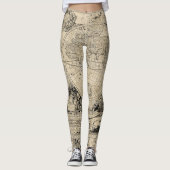 Alte WeltVintage Karte Leggings (Vorderseite)