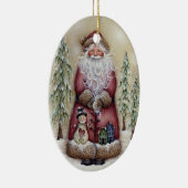 Alte WeltVintage Waldsankt-Verzierung Keramikornament (Rechts)