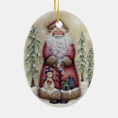 Alte WeltVintage Waldsankt-Verzierung Keramikornament (Hinten)