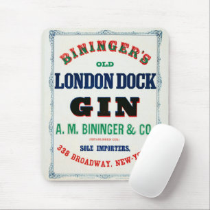 Alte Werbung für Bininger's Old London Dock Gin Mousepad