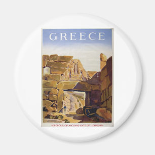 Alte Werbung Griechenland Mykene Löwentor Magnet